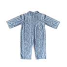 Grown organic cotton kids denim boilersuit Flow print detail