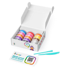 Box of colorful hey clay pots with a tool - animal mega set