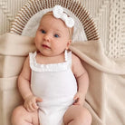 Mae & Rae | Broderie White Bow Headband | White Fox & Co