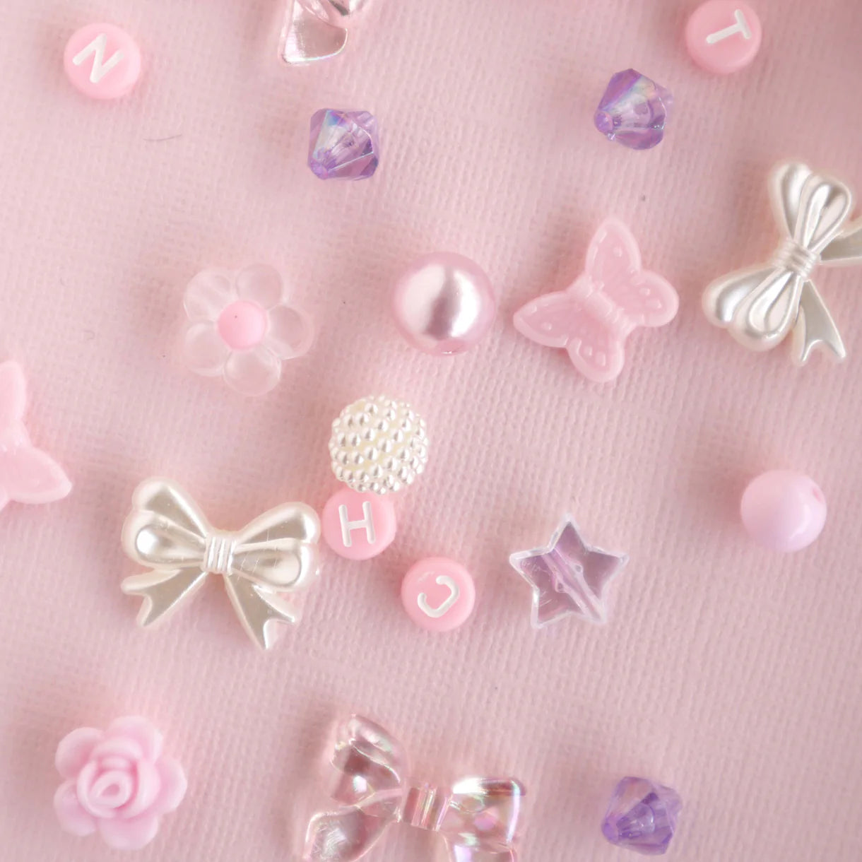 Lauren Hinkley Ava Ballet Bead Kit with pink, cream, lavender and crystal beads, charms, and elastic to create 12–14 kids’ bracelets