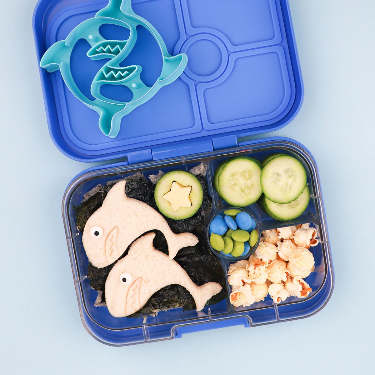 White Fox & Co. Lunch Punch Shark set styled for kids lunches