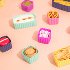 Child’s lunch packed with MontiiCo Floss Bento Cups filled with fruit and yoghurt