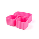 MontiiCo Bento Cups in Floss – pink silicone lunchbox inserts in square and rectangle shapes