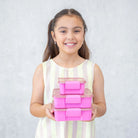 MontiiCo Bento Three lunchbox in Floss Glitter – sparkly pink glitter kids lunchbox with three compartments