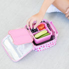 MontiiCo Bento Two lunchbox in Floss Glitter – sparkly pink snack box for kids with two compartments