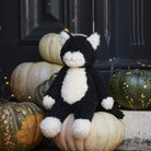 Checkers the Cat plush toy by Nana Huchy, black and white soft toy 30cm with embroidered details