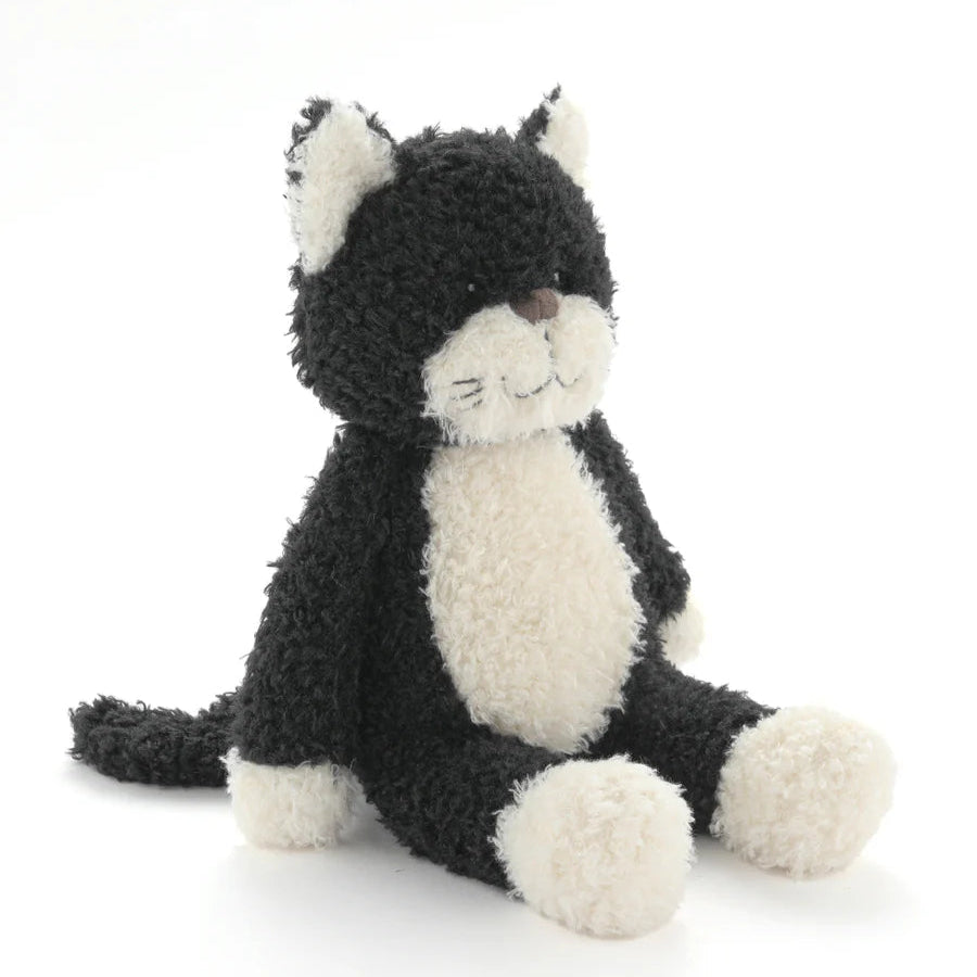 Checkers the Cat plush toy by Nana Huchy, black and white soft toy 30cm with embroidered details