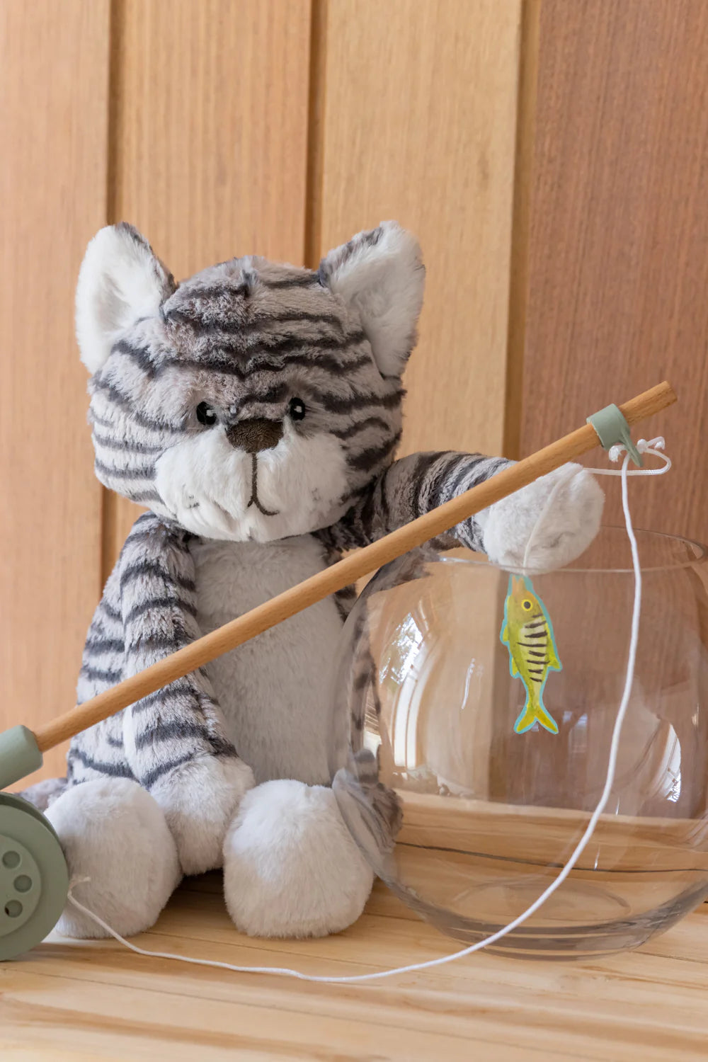 Chloe the Cat plush toy by Nana Huchy, grey soft toy 30cm with embroidered details