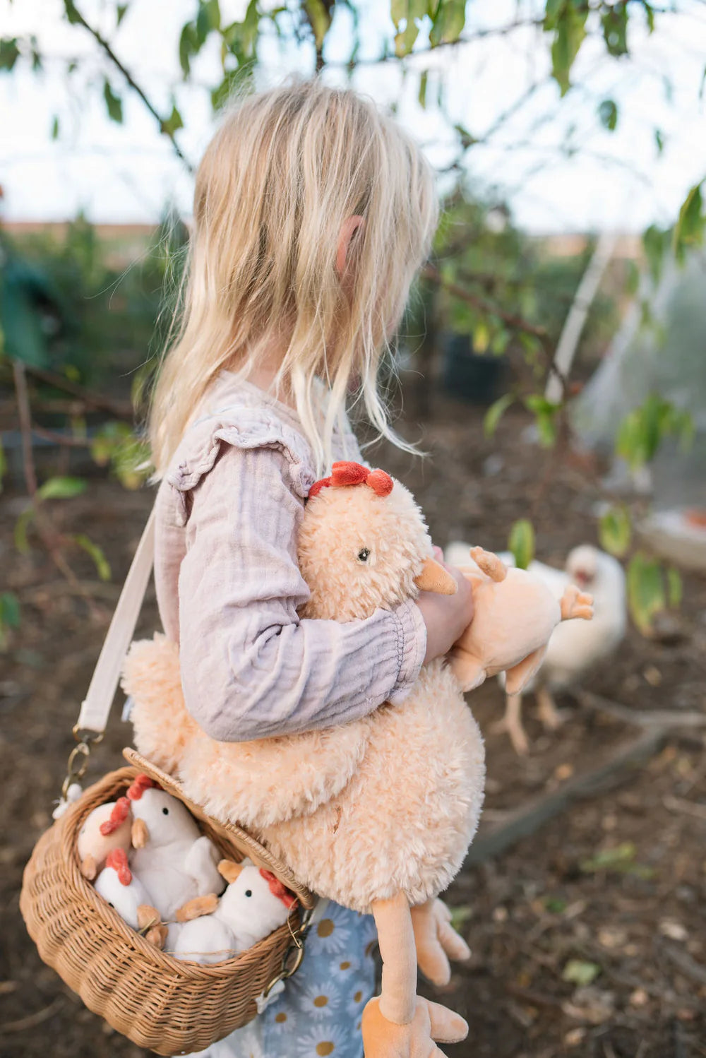 Harriet the Hen plush toy by Nana Huchy, honey-coloured soft toy 25cm with embroidered details
