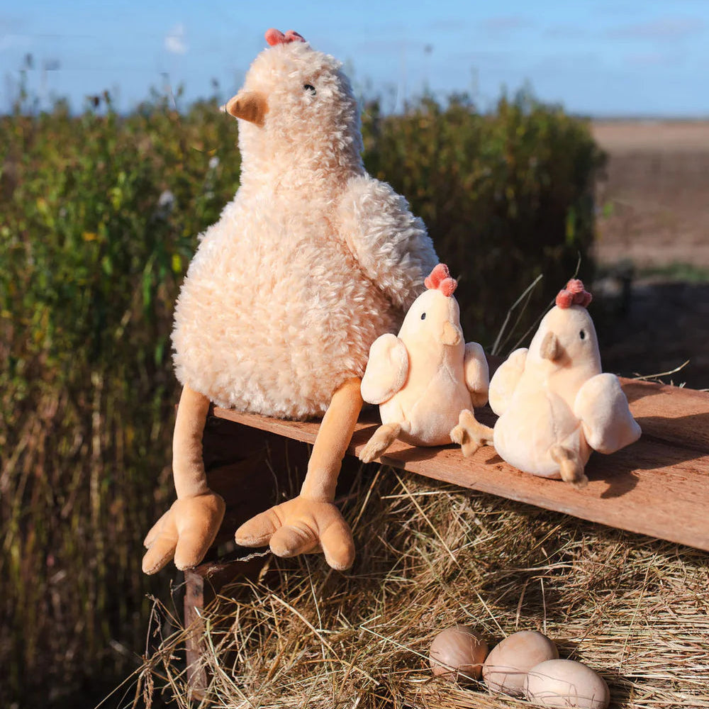 Harriet the Hen plush toy by Nana Huchy, honey-coloured soft toy 25cm with embroidered details