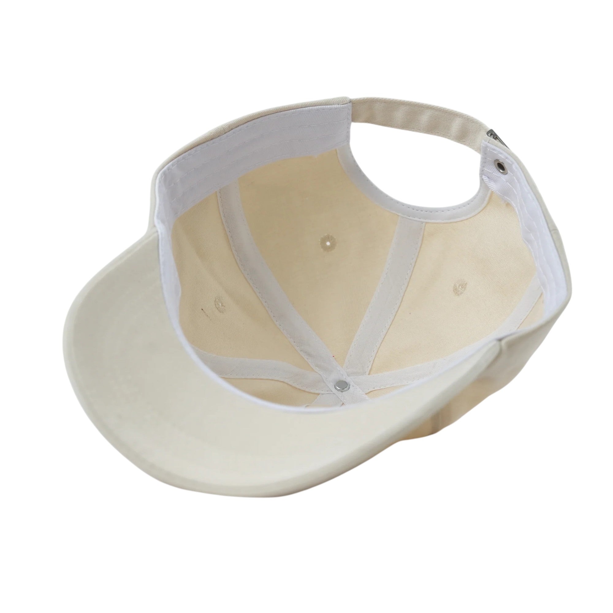 No Sleep Society Cream cap with white mesh inside on a white background | White Fox & Co