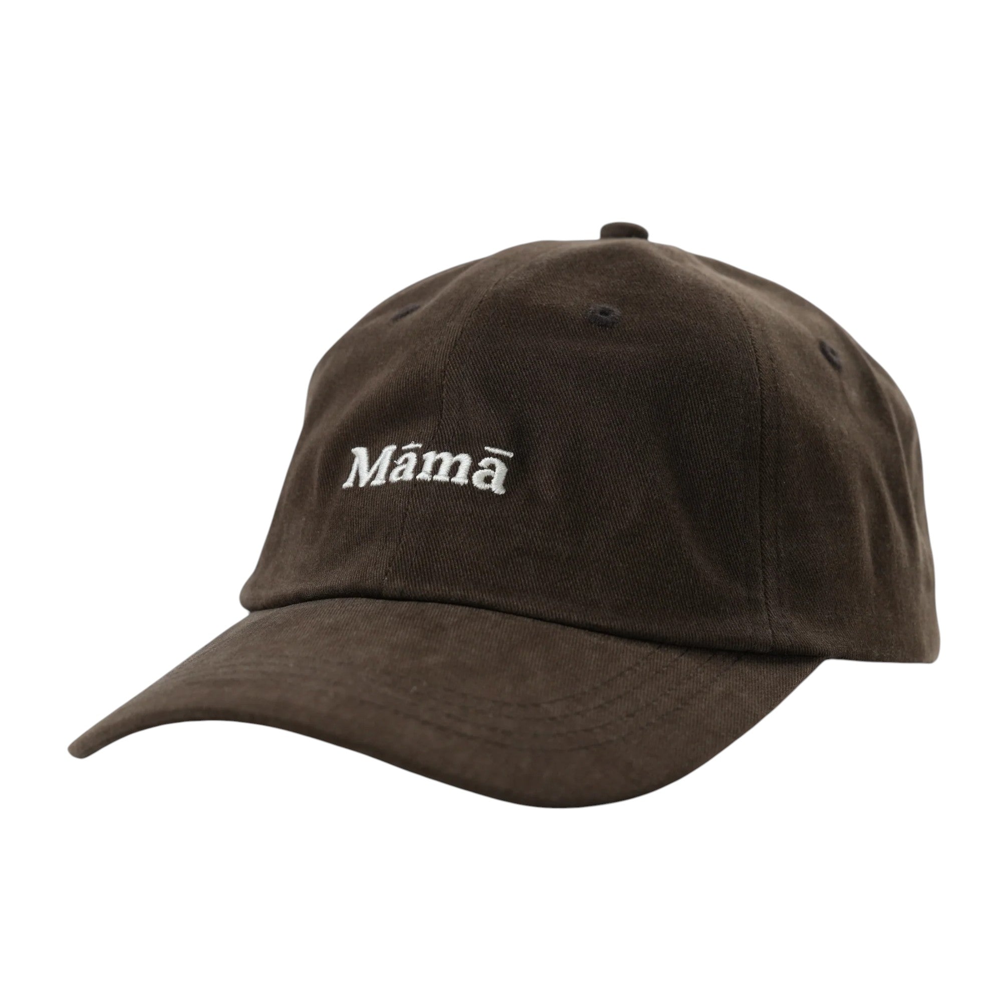 No Sleep Society Mama Cap – Brown with Beige Embroidery | NZ Stockist White Fox & Co
