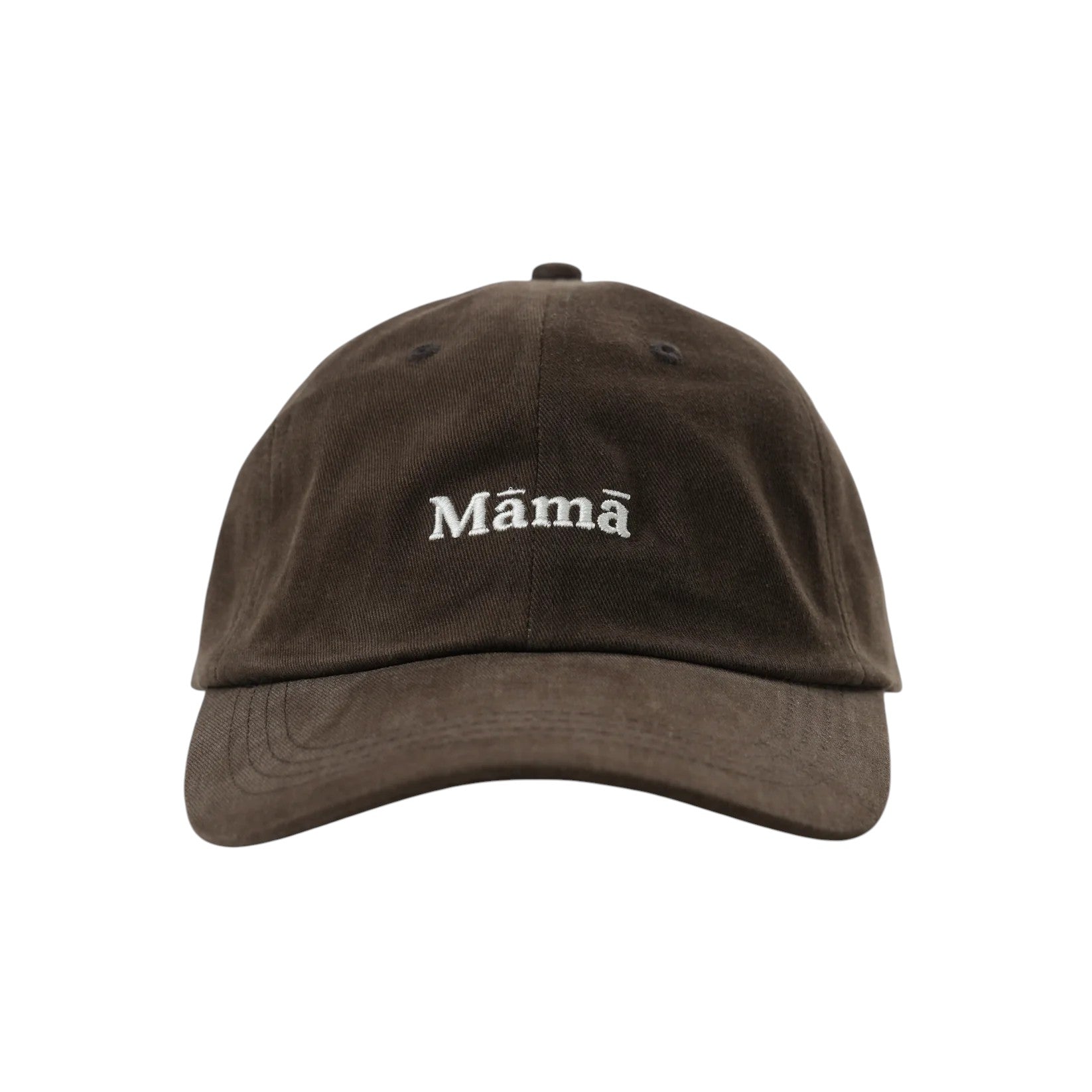 No Sleep Society Mama Cap – Brown with Beige Embroidery | NZ Stockist White Fox & Co