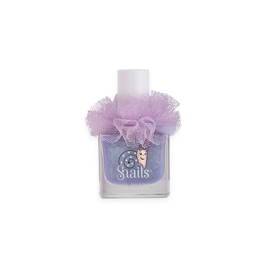 Snails kids nail polish in Ukulele Ballerine purple glitter – safe, washable, non-toxic, vegan, 10.5ml – White Fox & Co NZ