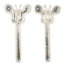 Close up of Sunnylife Cotton Candy Glitter inflatable noodle showing sparkling glitter inside