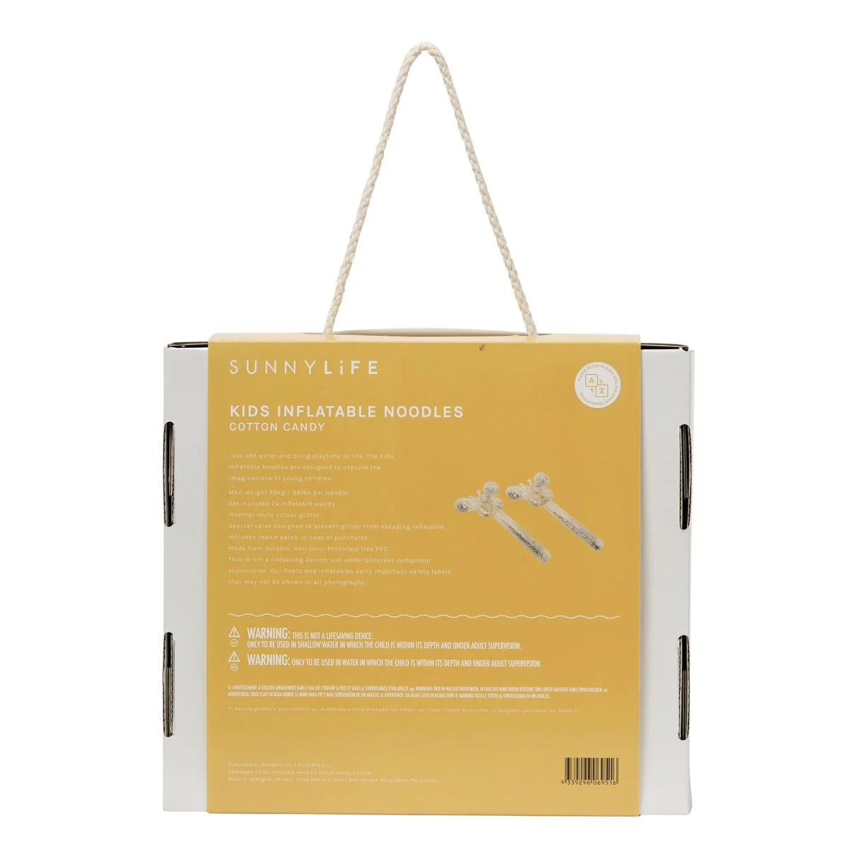 Sunnylife kids inflatable noodles packaging on a white background