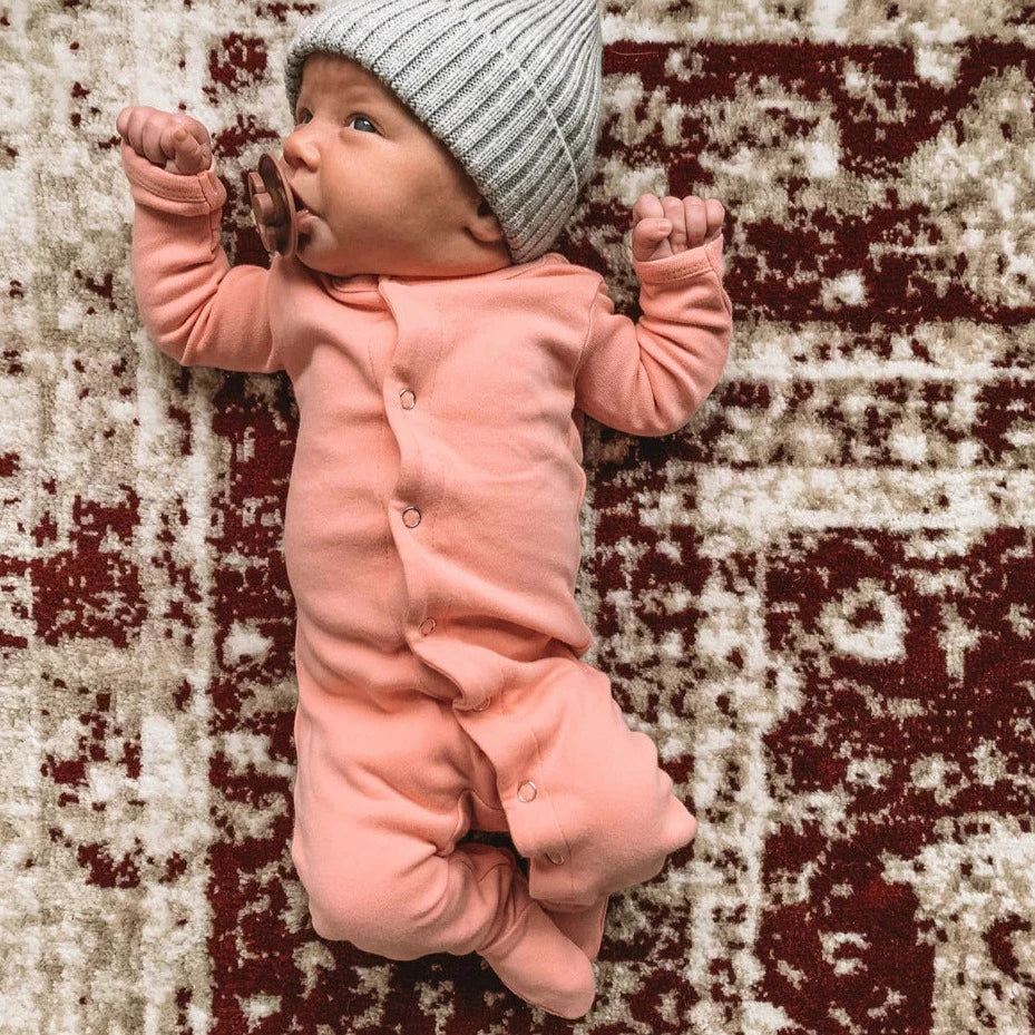 Lovedbaby | Organic Footed Overall | Coral | White Fox & Co