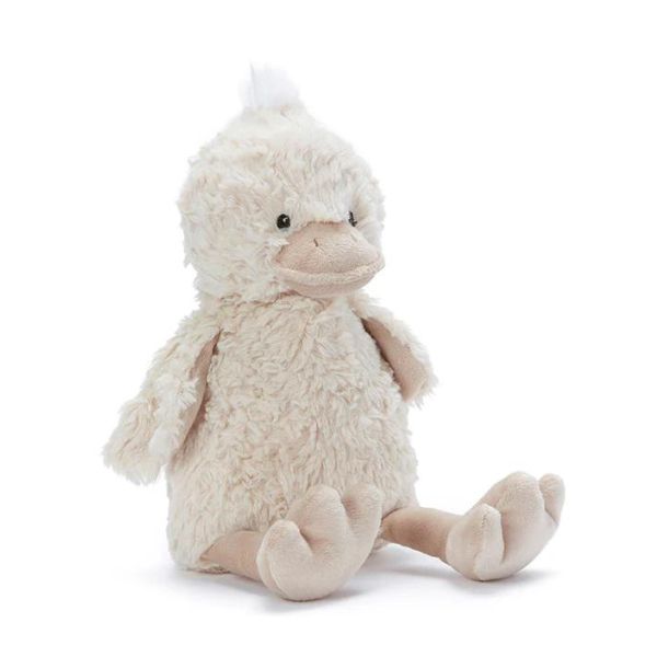Bill the Duck plush toy by Nana Huchy, 19cm soft toy in cream with gold beak and mohawk