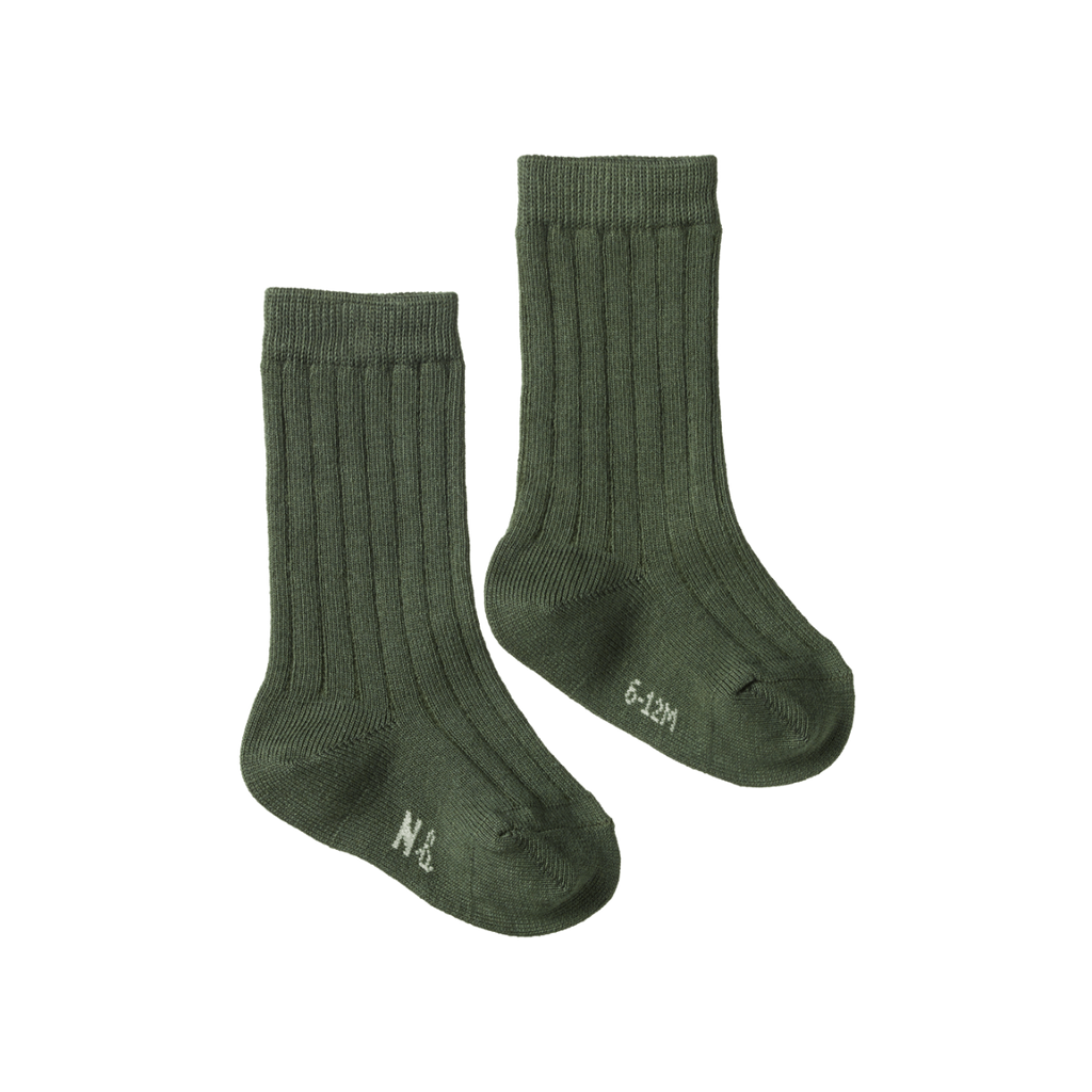 Nature Baby | Ribbed Socks in Thyme | White Fox & Co