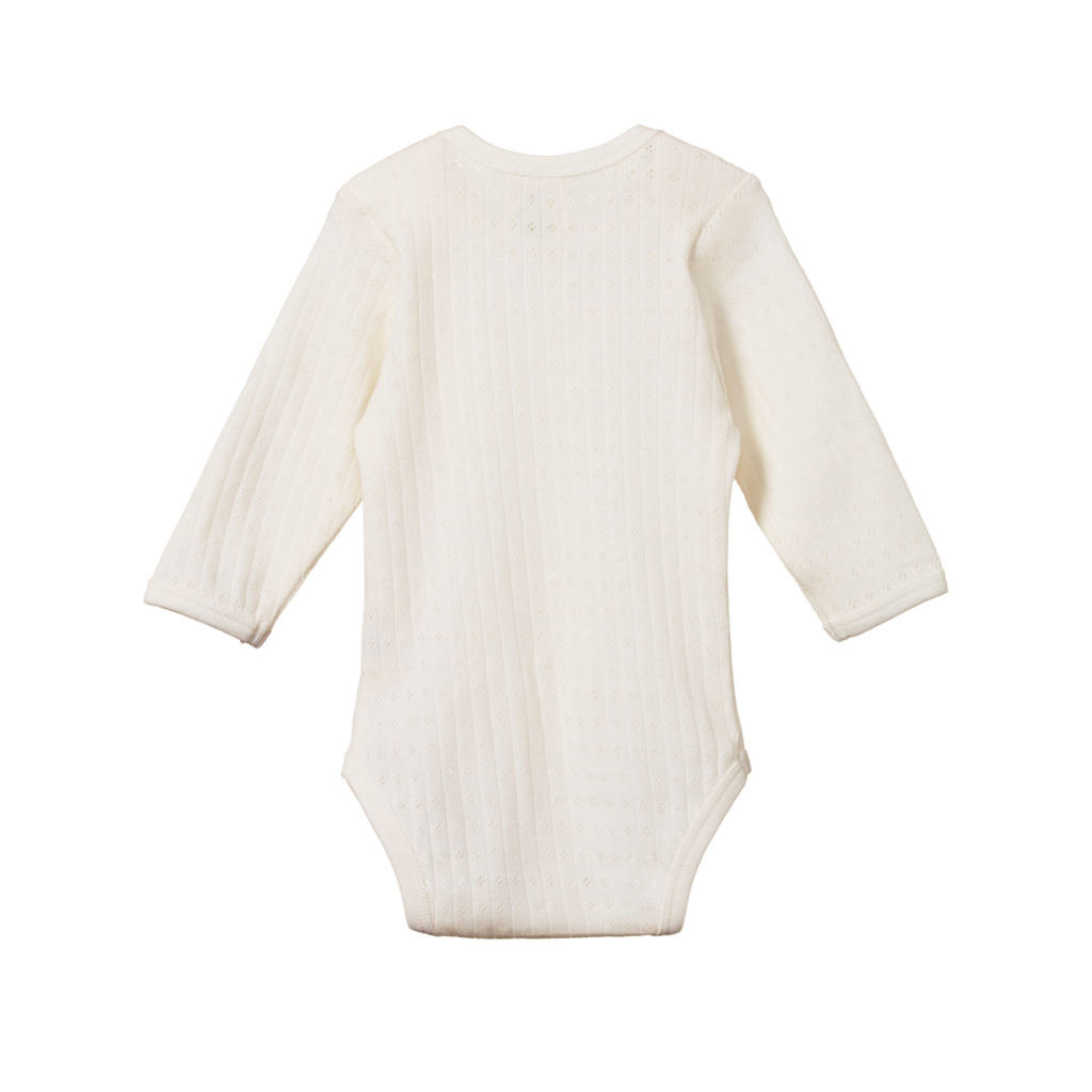 Nature Baby | Pointelle Long Sleeve Bodysuit | Natural | White Fox & Co