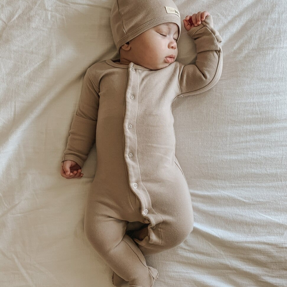 L'ovedbaby | Snap Footie | Oatmeal | White Fox & Co
