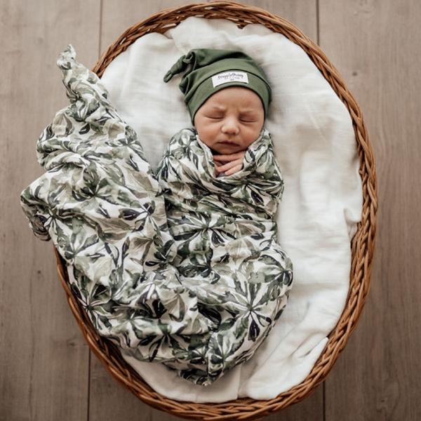Snuggle Hunny Kids Organic Swaddle in Evergreen | Available now at White Fox & Co